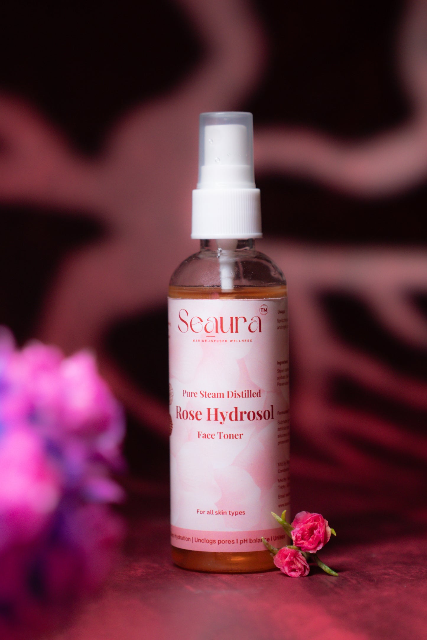 PURE STEAM DISTILLED ROSE HYDROSOL FACE TONER