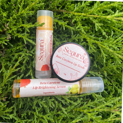 Beta Carotene Lip Care Trio: Scrub, Serum & Balm Combo